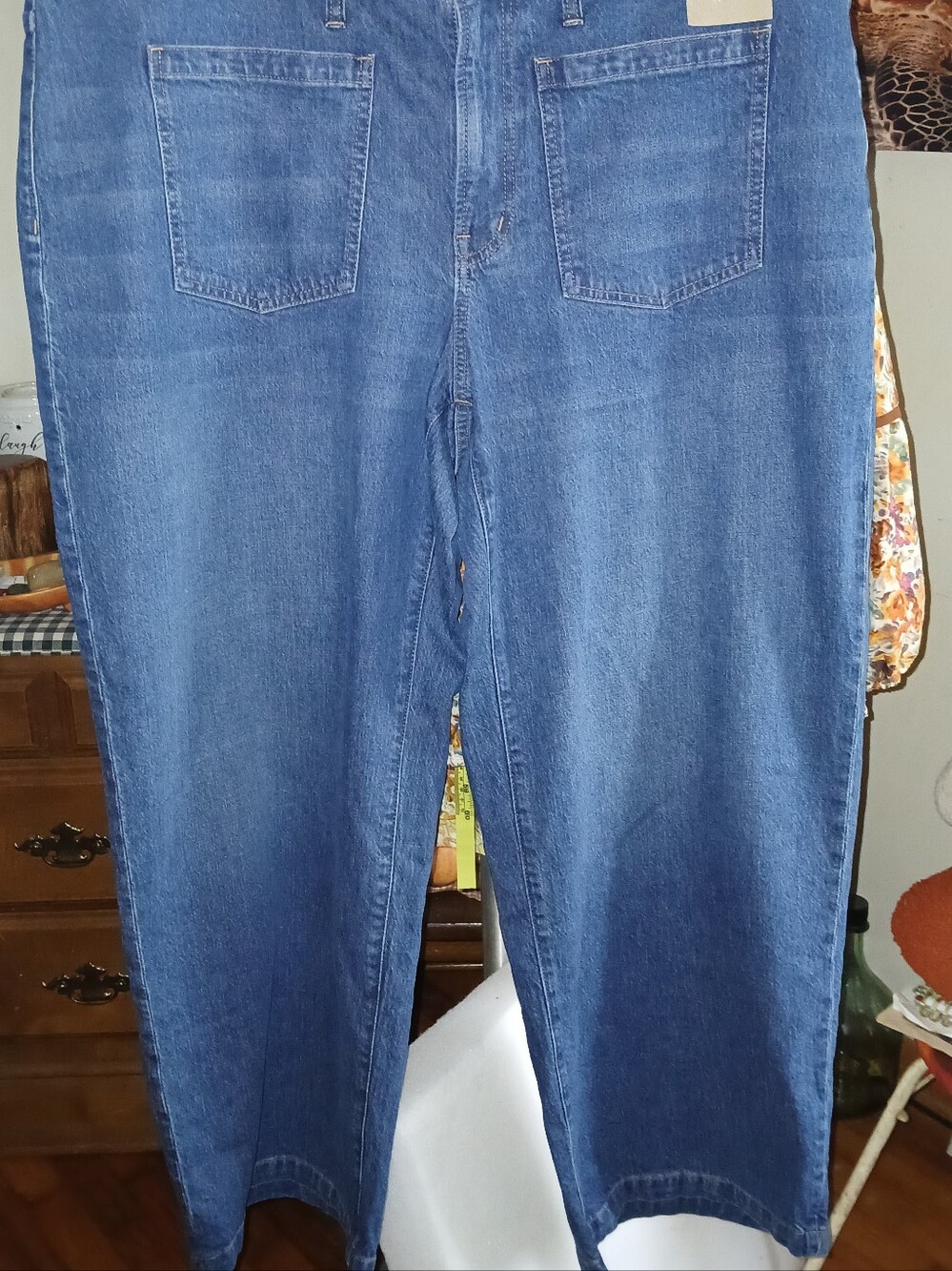 Vintage Wide Leg Blue Denim Jeans